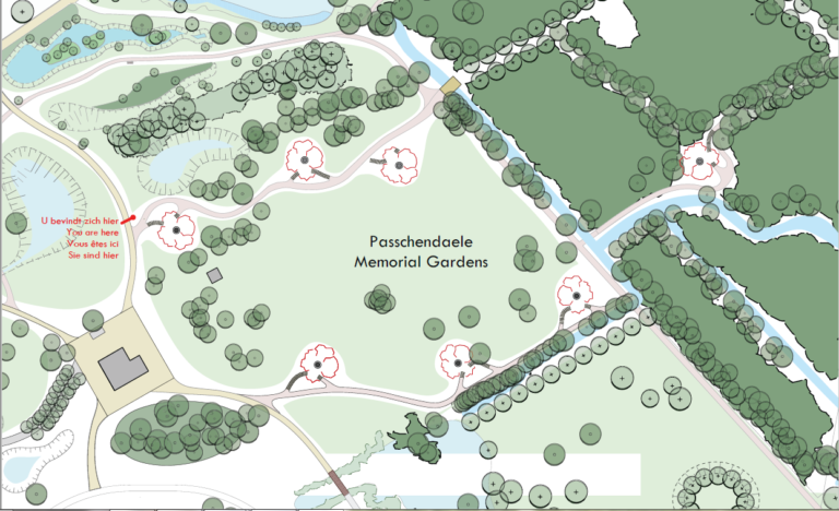 Plattegrond Passchendaele Memorial Gardens